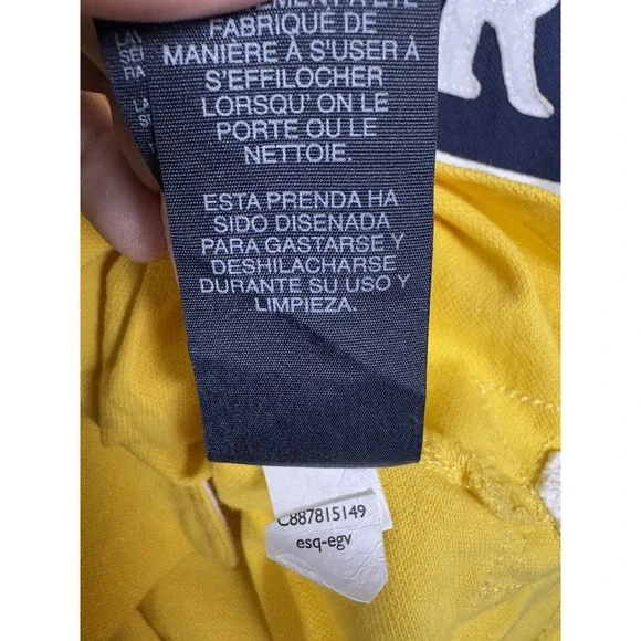 Tommy Hilfiger Rugby Shirt Navy Blue Yellow Iconic Classic Striped Rap 5 Custom - Picture 9 of 13